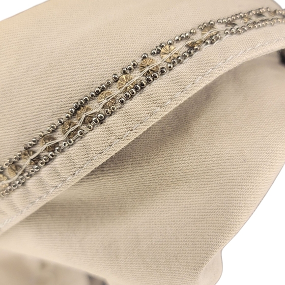 Chico's Beige Jean Jacket with Silver Details - Picture 8 of 9